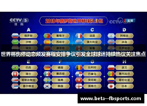 世界杯伤停动态频发赛程安排争议引发全球球迷持续热议关注焦点 世界杯伤停动态频发赛程安排争议引发全球球迷持续热议关注焦点
